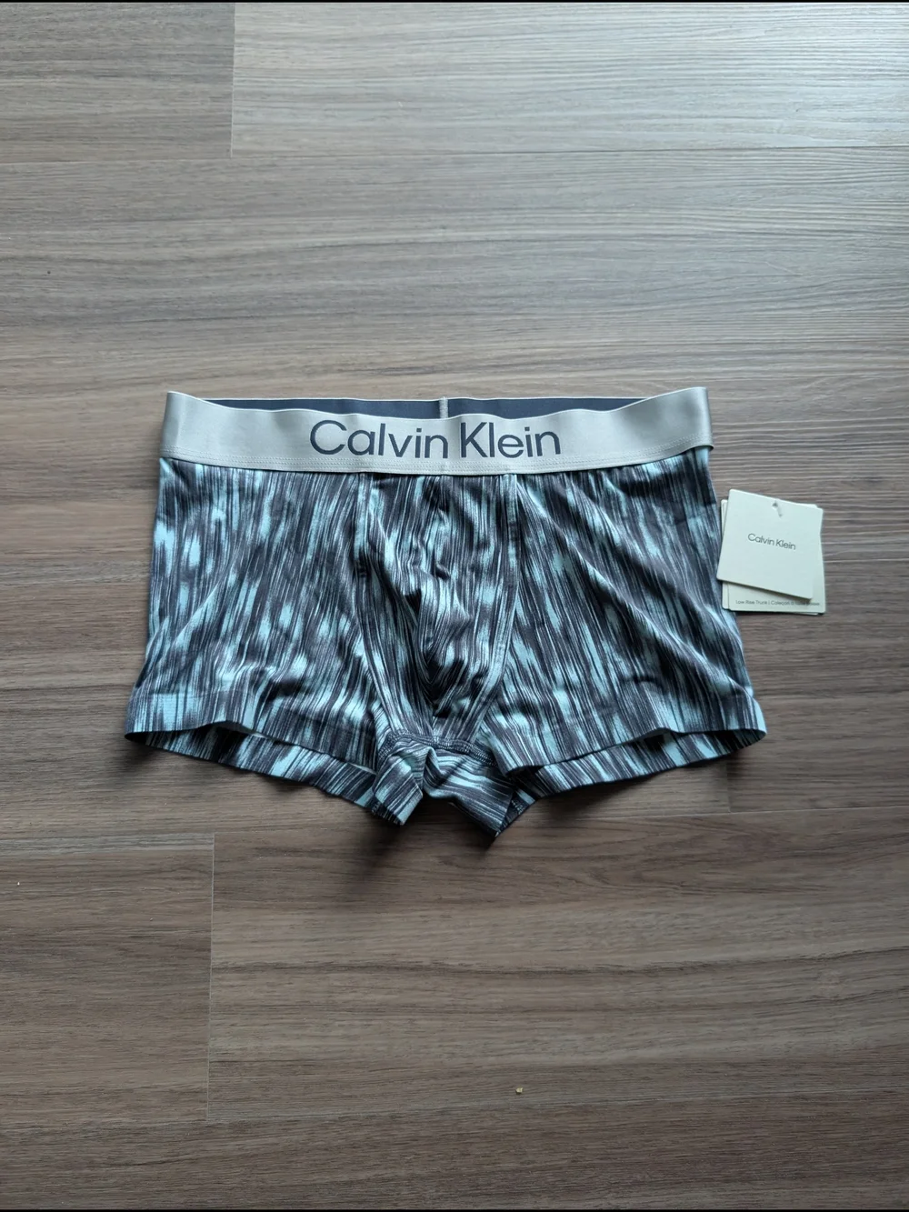 Calvin Klein Men's Gray Striped Modal Stretch Boxer Briefs